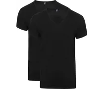 V-Hals Dean T-Shirt (2Pack) Schwarz
