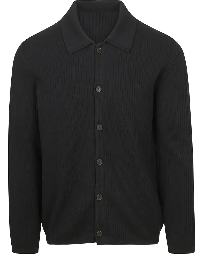 Marc O'Polo Strickjacke Button Ribbed Navy Dunkelblau