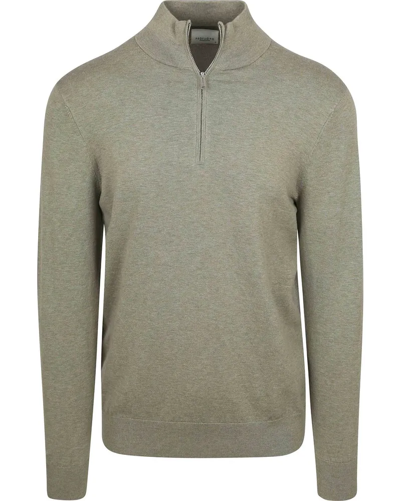 Profuomo Half Zip Pullover Luxury Basic Grün Grün