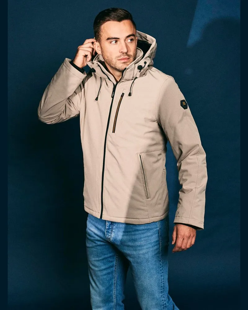 No Excess Jacke Softshell Stone Grau