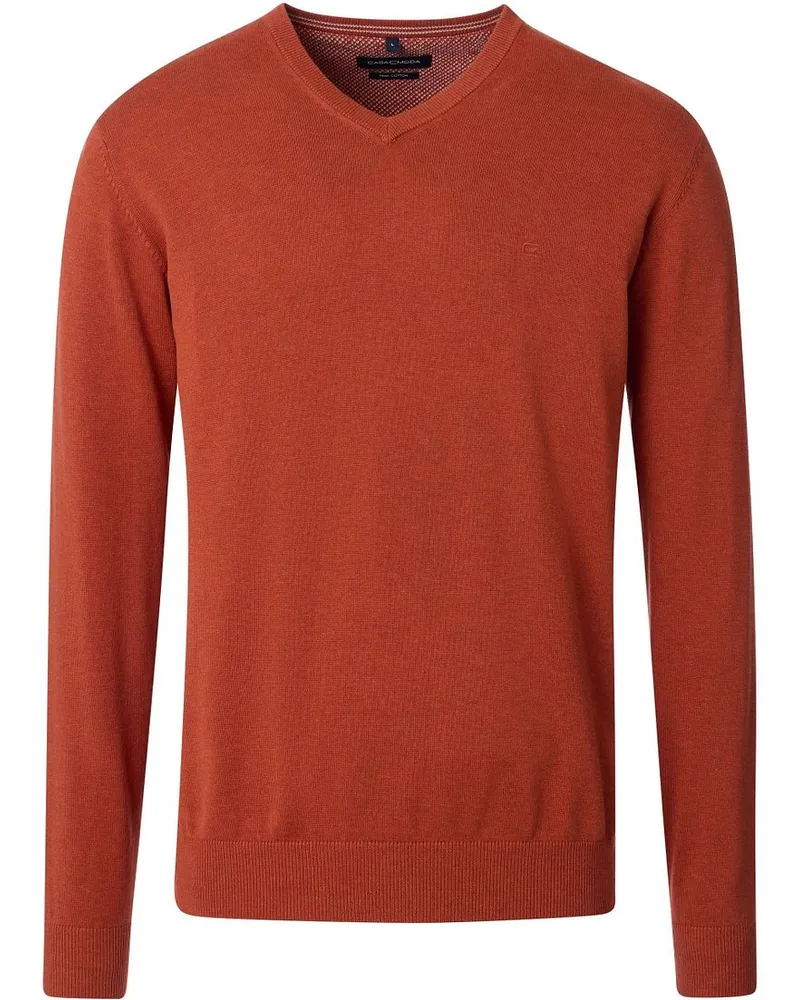 CasaModa Pullover V-Ausschnitt Orange Brick Orange