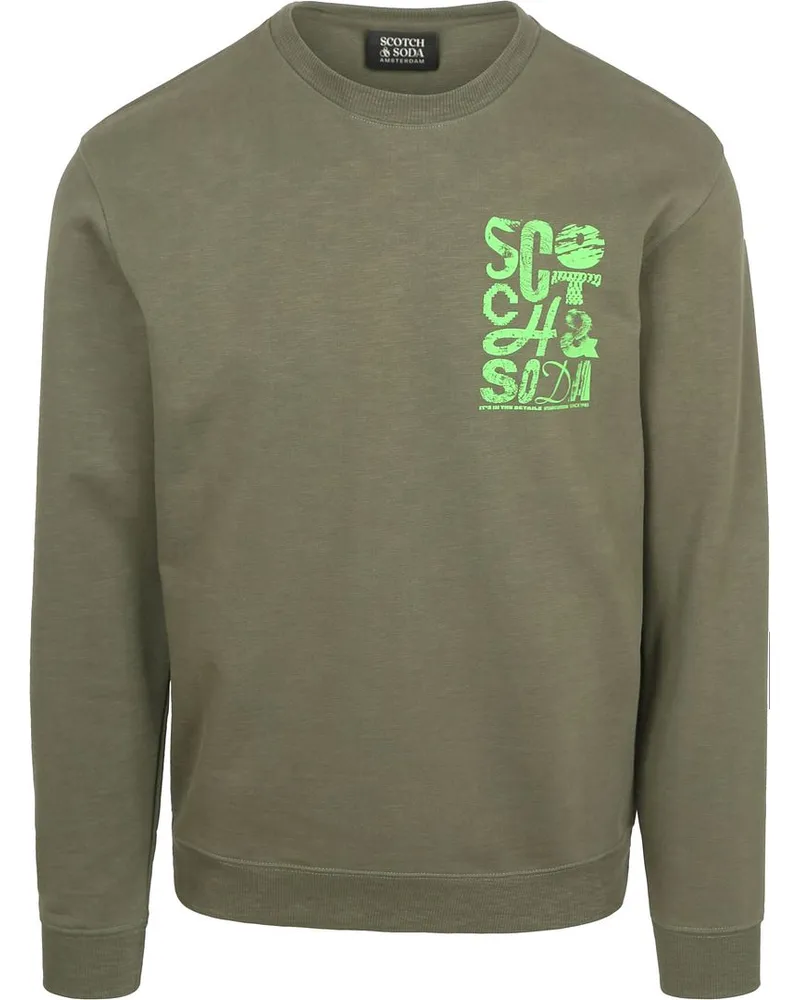 Scotch&Soda Pullover Logo Olivgrün Grün