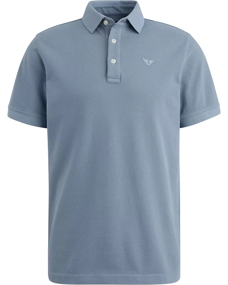 PME Legend Poloshirt Garment Dye Piqué Blau Hellblau
