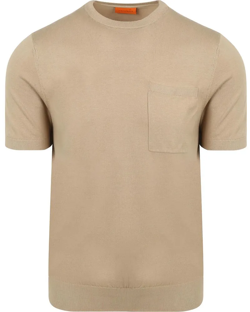 Suitable Knitted T-shirt Pocket Compact Taupe Taupe
