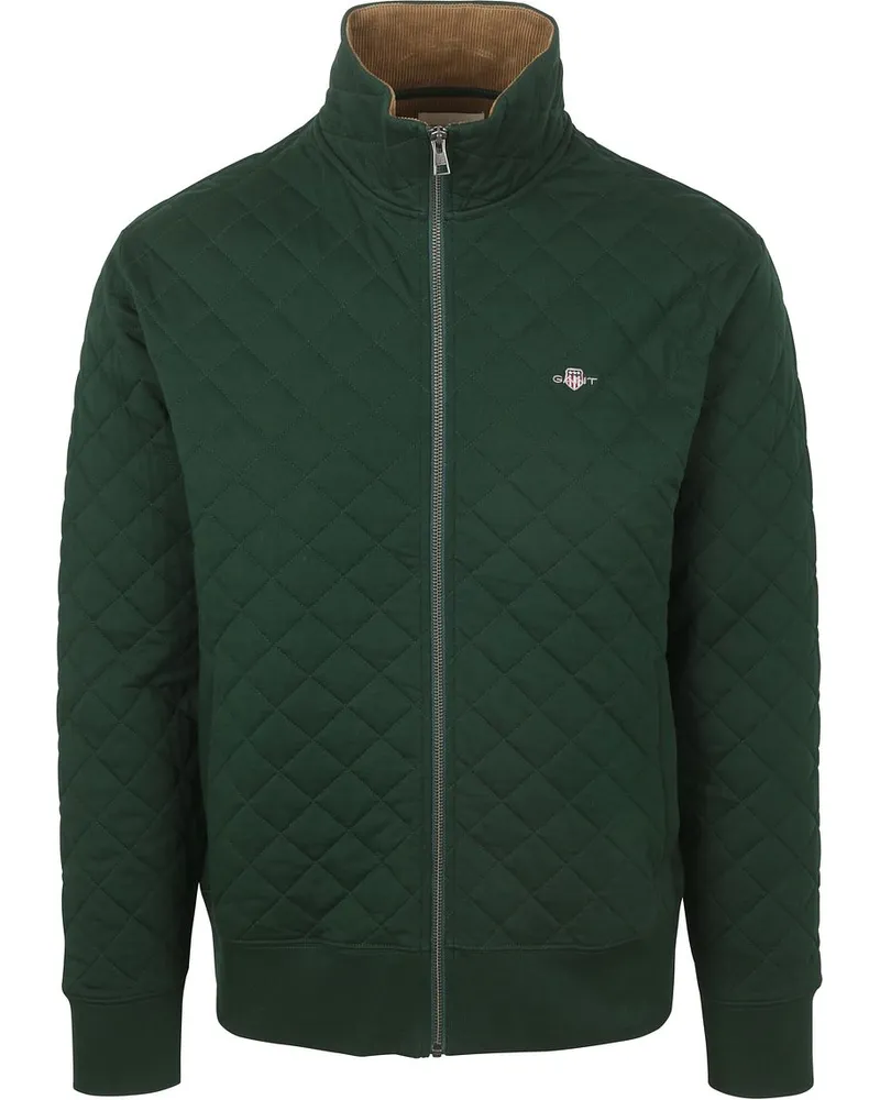 Gant Quilted Strickjacke Dunkelgrün Dunkelgrün