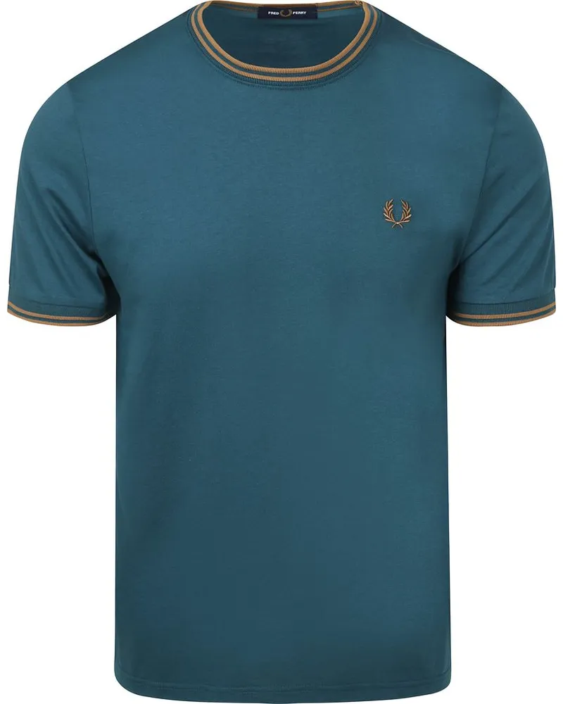 Fred Perry Twin Tipped T-Shirt Petrol Dunkelgrün