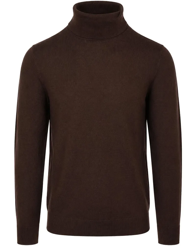 Suitable Merino Rollkragen Pullover Braun Braun