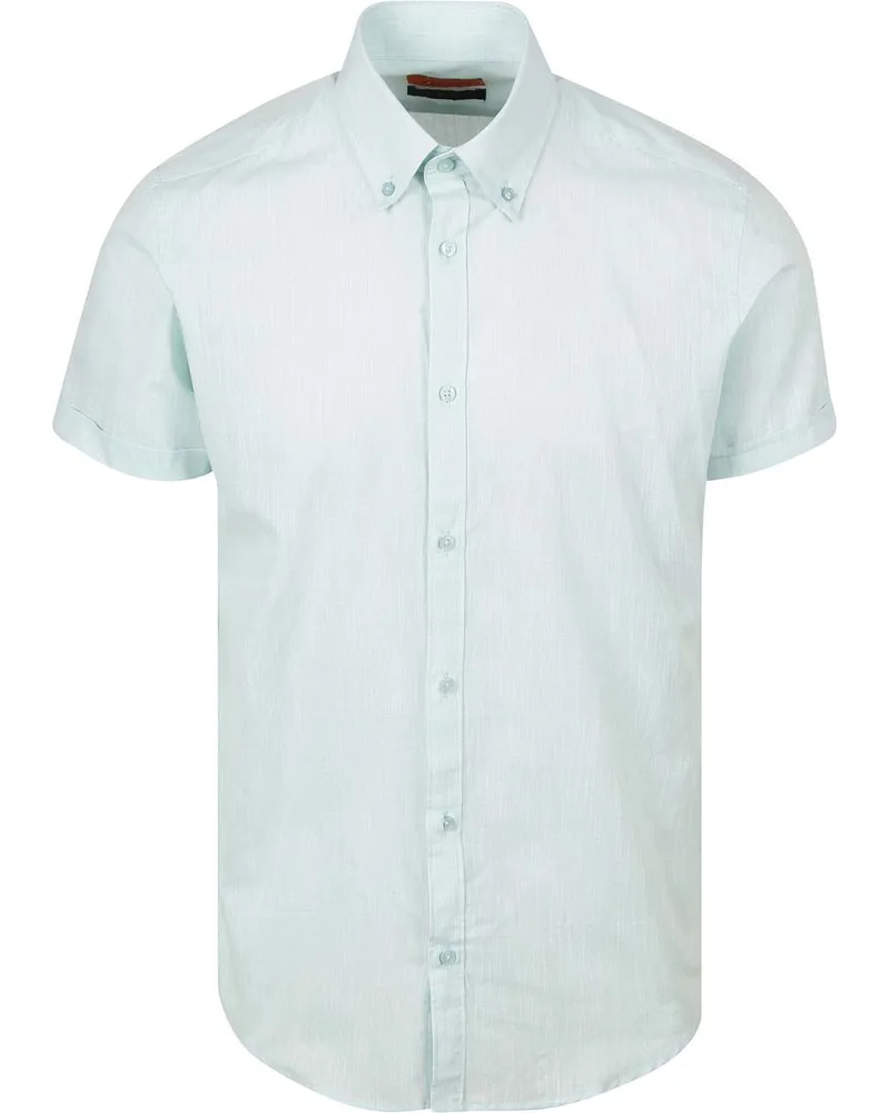 Suitable Short Sleeves Hemd Cotton Slub Hellgrün Grün