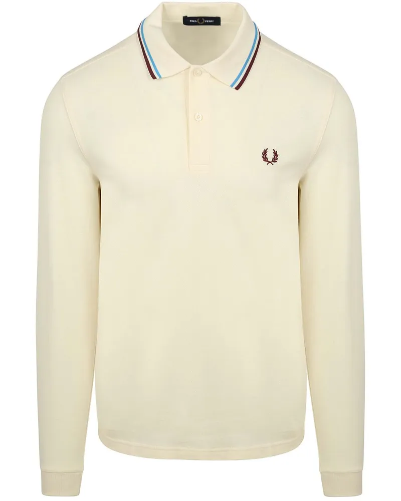 Fred Perry Langarm-Poloshirt Ecru Z46 Wollweiß
