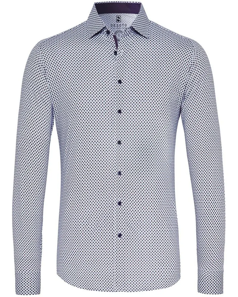 DESOTO Hemd Druck Blau Blau