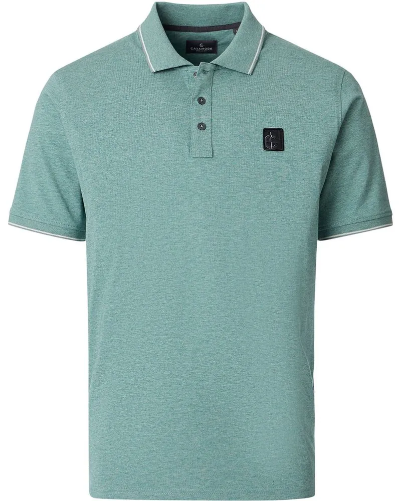 CasaModa Polo Jersey Tipping Grün Grün