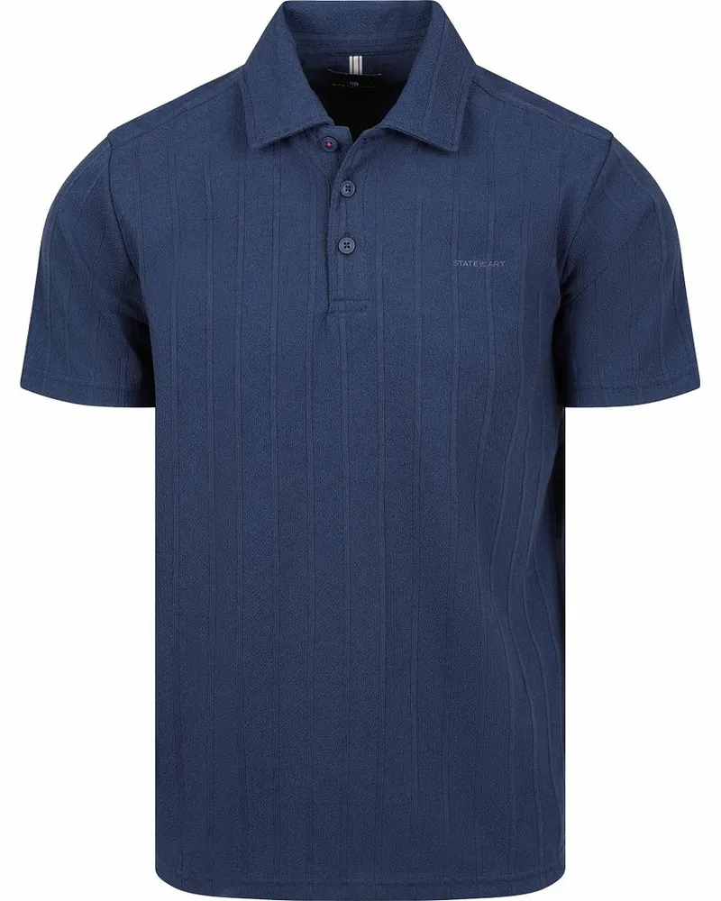 State of Art Poloshirt Jersey Drop Needle Navy Dunkelblau