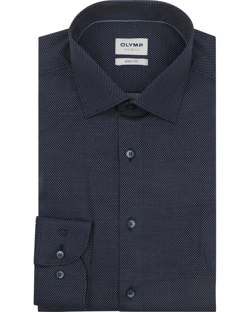 Olymp Level 5 Hemd Pinpoint Navy Dunkelblau