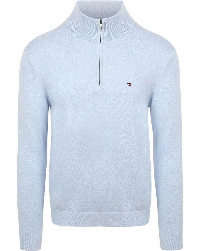 Tommy Hilfiger Half Zip Pullover Essential Hellblau Hellblau