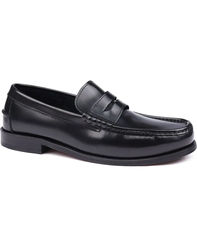 Suitable Penny Loafers Leder Schwarz Schwarz