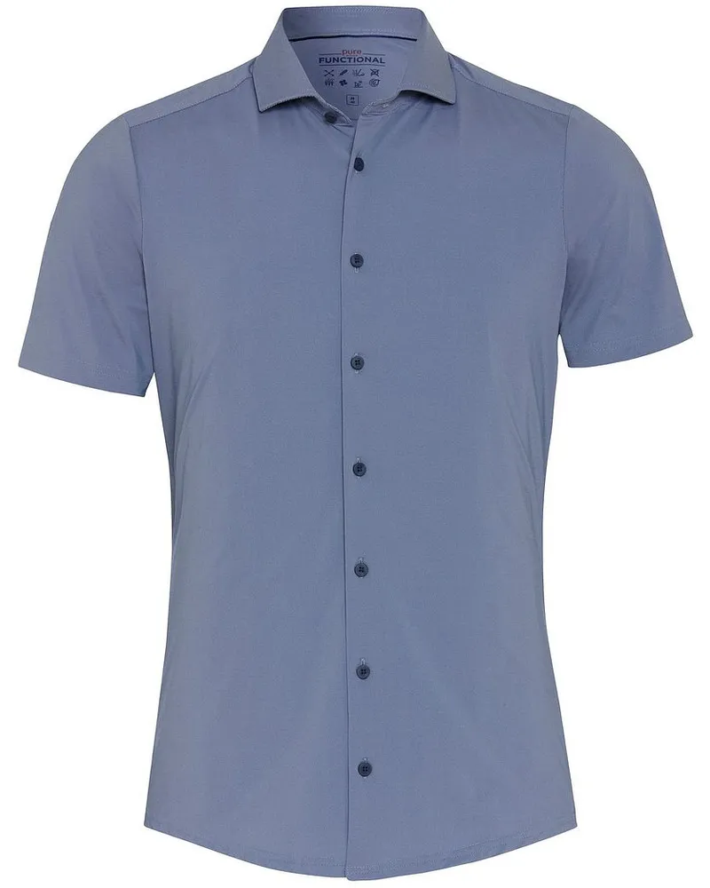 pure Kurzarmhemd The Functional Shirt Blue Blau