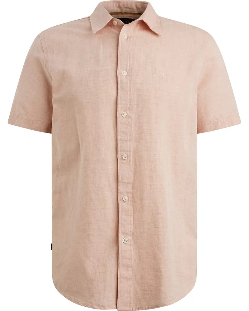 PME Legend Short Sleeve Hemd Cotton Linen Rosa Pink