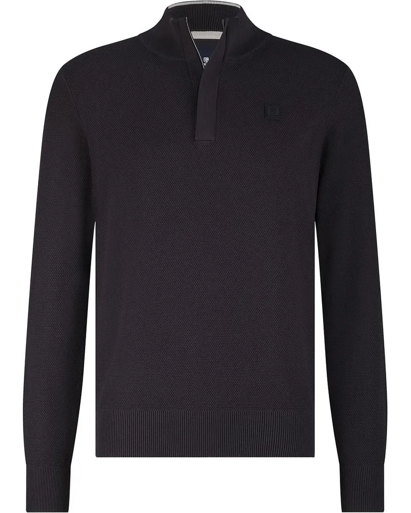 State of Art Half Zip Pullover Structure Anthrazit Dunkelblau