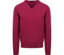 V-Auschnitt Pullover Lamwolle Fuchsia