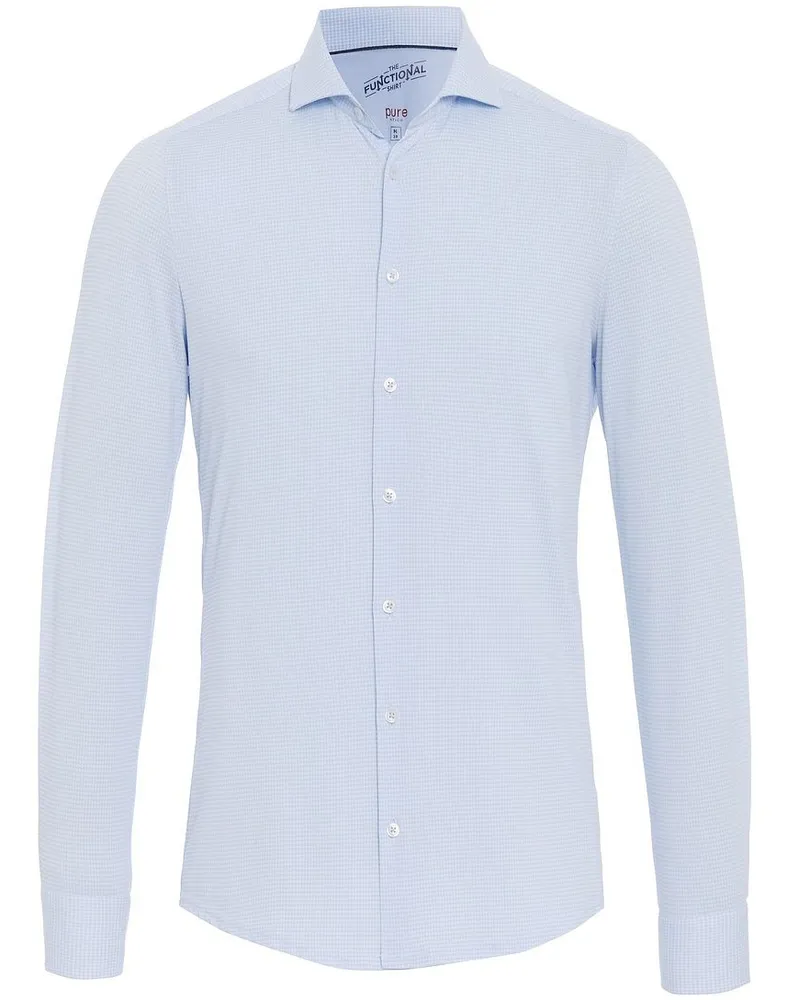 pure Hemd Functional Pied De Poule Blau Blau