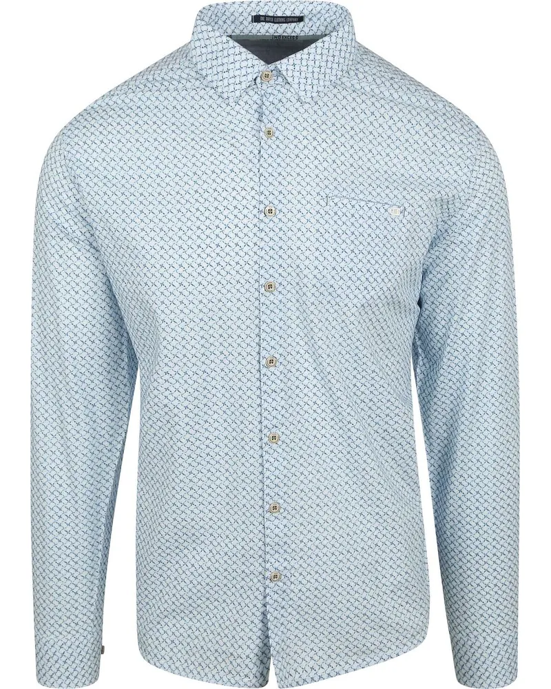 No Excess Hemd mit Musterdruck Hellblau Hellblau