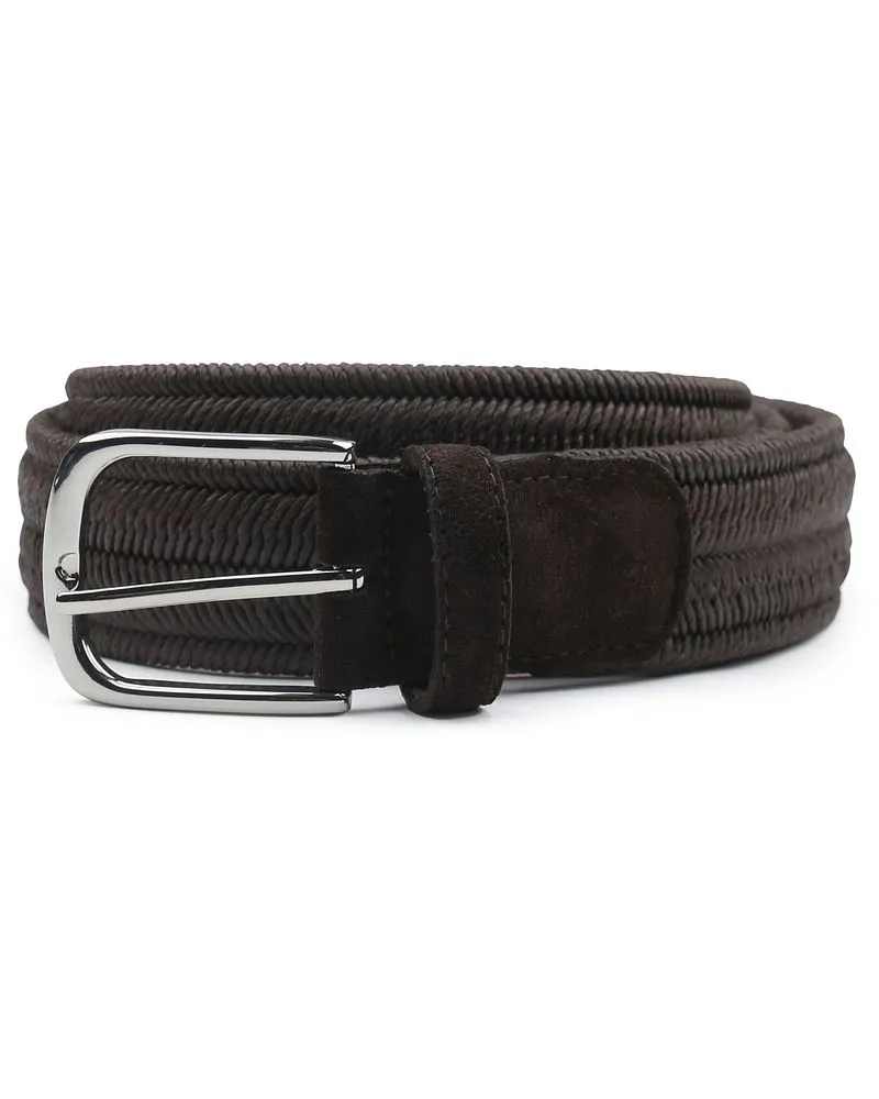 Profuomo Waxed Geflochtener Gürtel Braun Braun