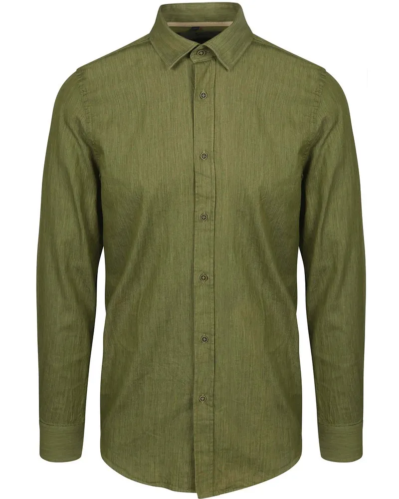 Suitable Hemd Washed Grün Grün