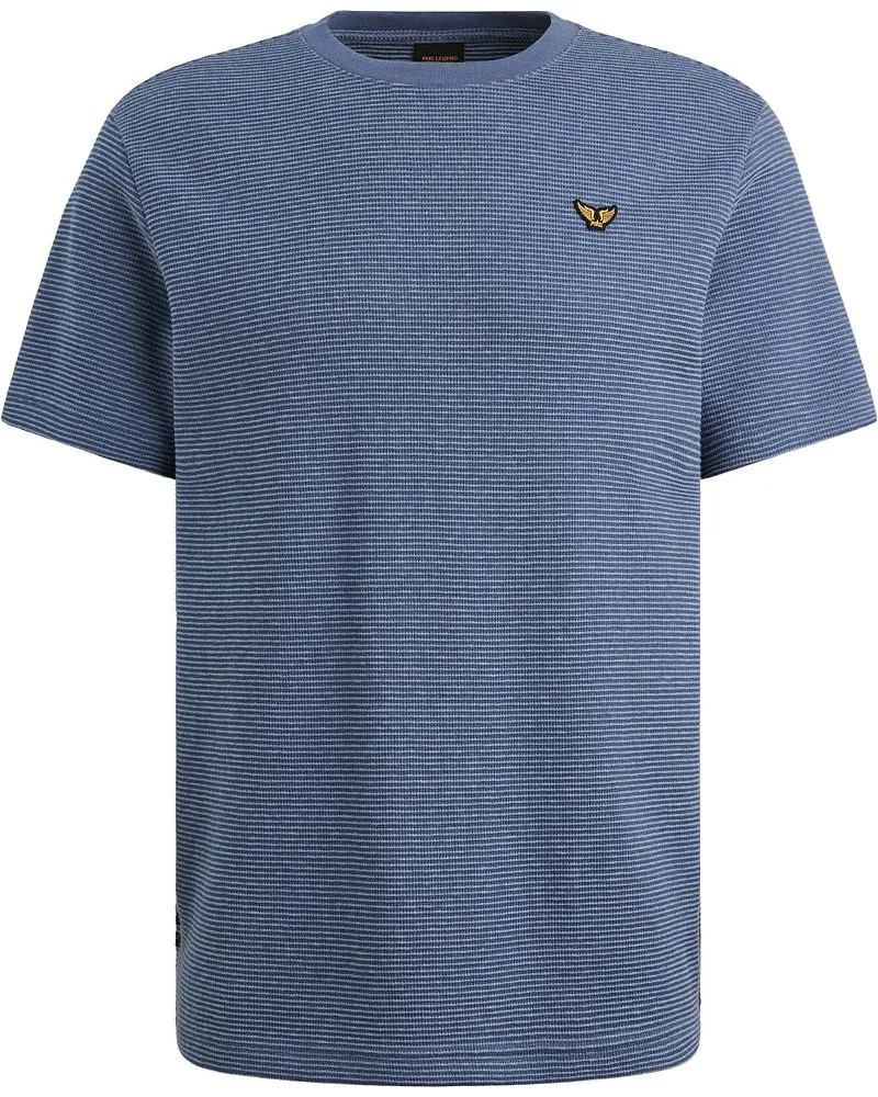 PME Legend T-Shirt Two Tone Texture Bijou Blue Blau