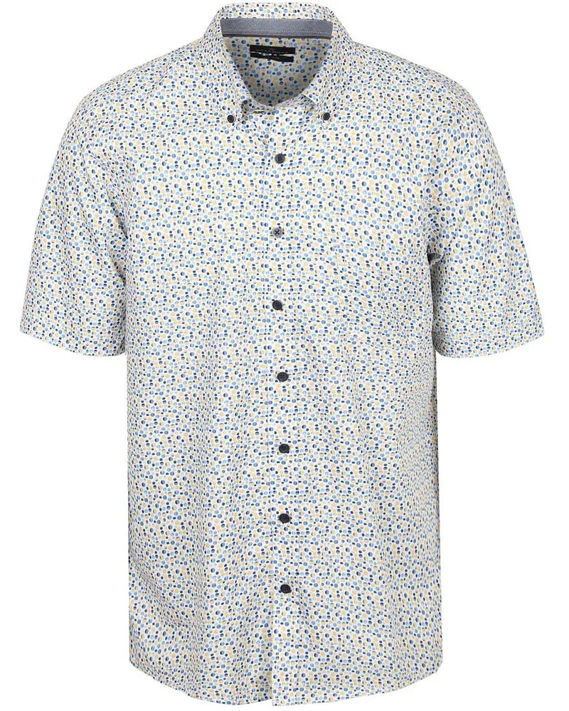 CasaModa Short Sleeves Freizeithemd Dots Blau Gelb