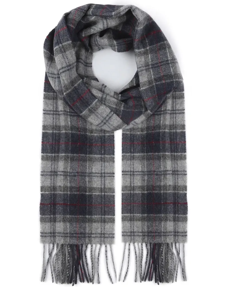 Barbour Schal Tartan Lammwolle Grau Grau
