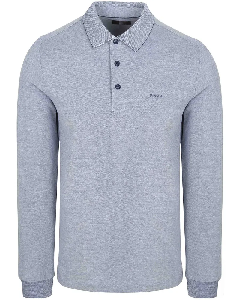 New Zealand Auckland NZA) Longsleeve Polo Hamton Piqué Blau Blau