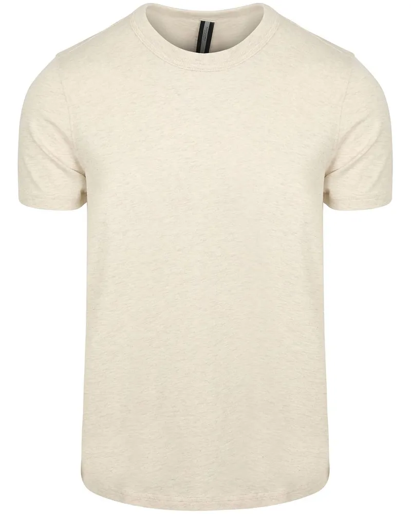 Profuomo T-Shirt Ecru Melange Wollweiß