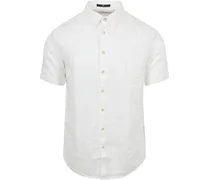 Short Sleeve Hemd Leinen Weiß