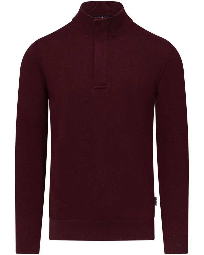 State of Art Half Zip Pullover Wool Blend Burgundy Rot