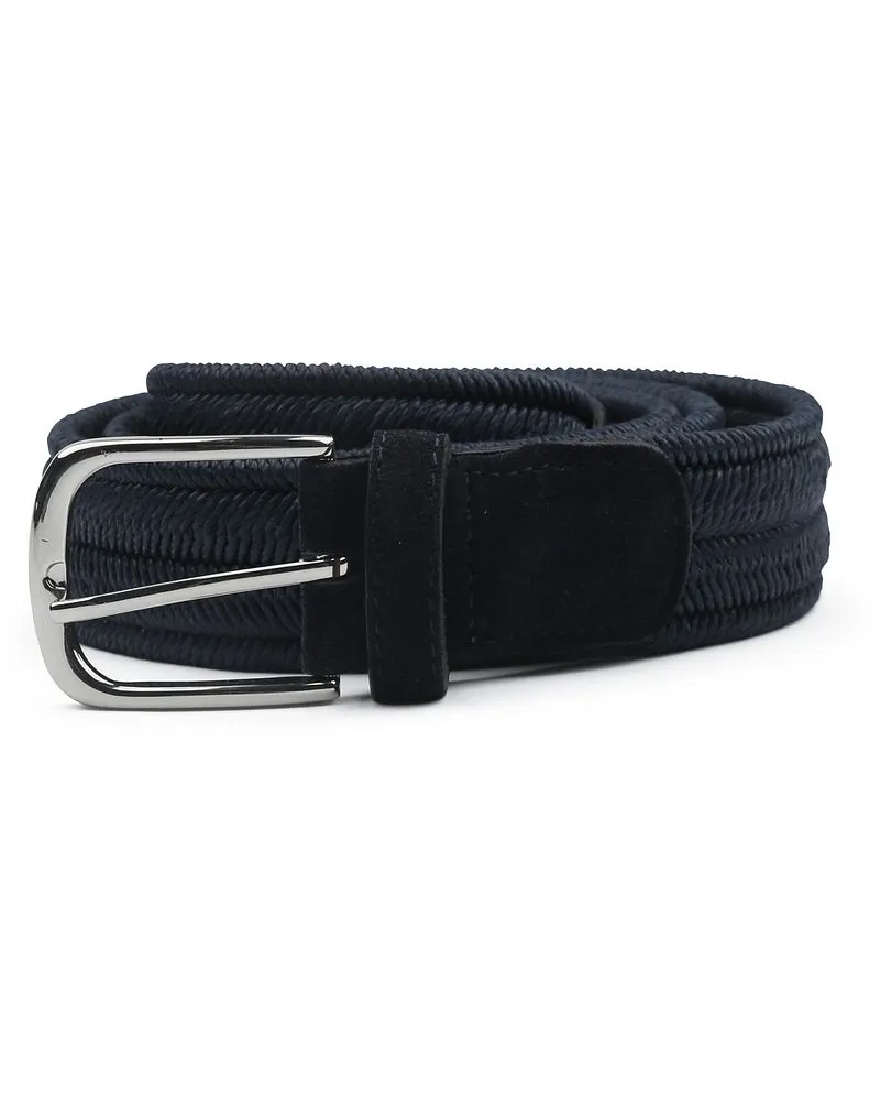 Profuomo Waxed Geflochtener Gürtel Navy Dunkelblau