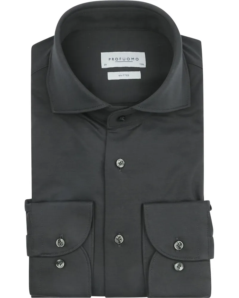 Profuomo Knitted Hemd Dunkelgrün Grün