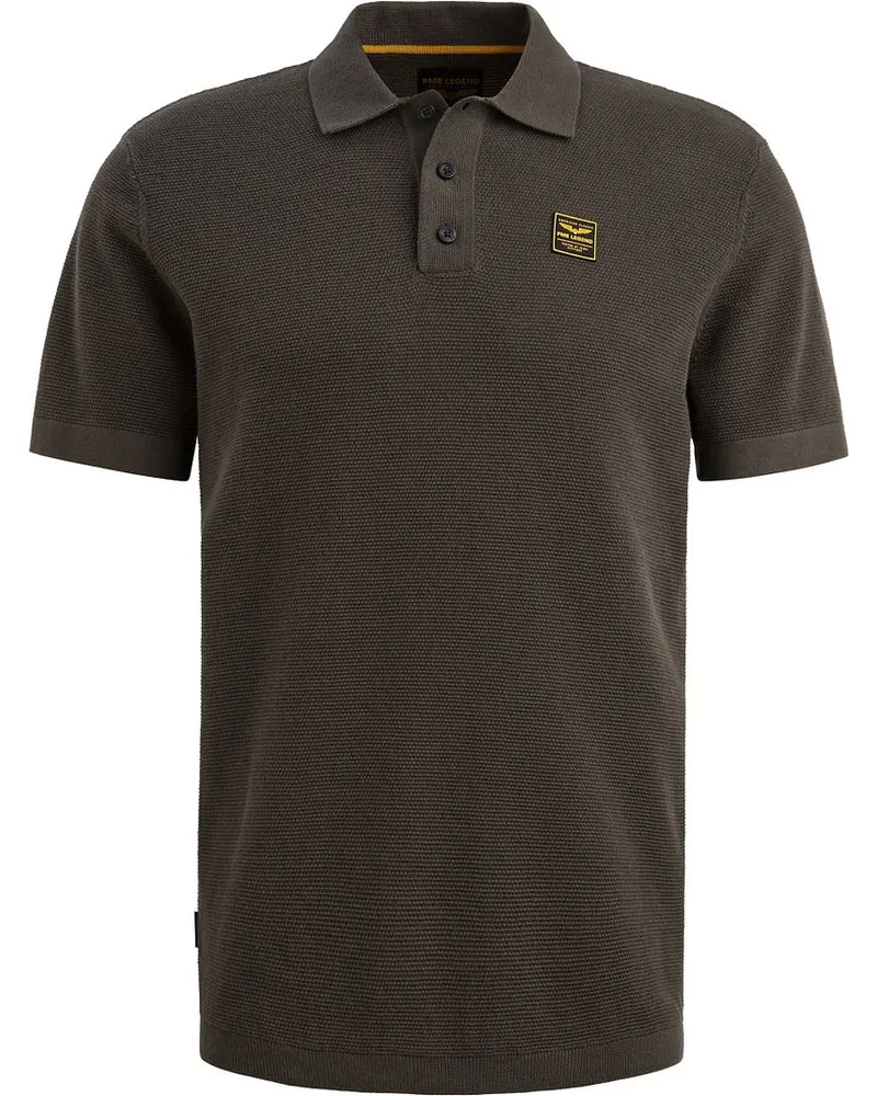 PME Legend Poloshirt Knitted Structure Grün Dunkelgrün
