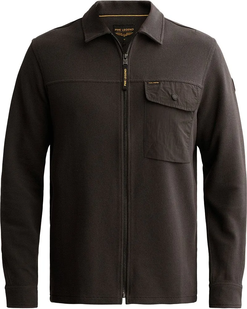 PME Legend Overshirt Jersey Waffle Obsidian Anthrazit