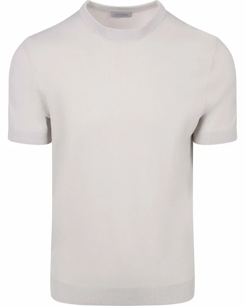 Suitable Knitted T-Shirt Wake Ecru Grau