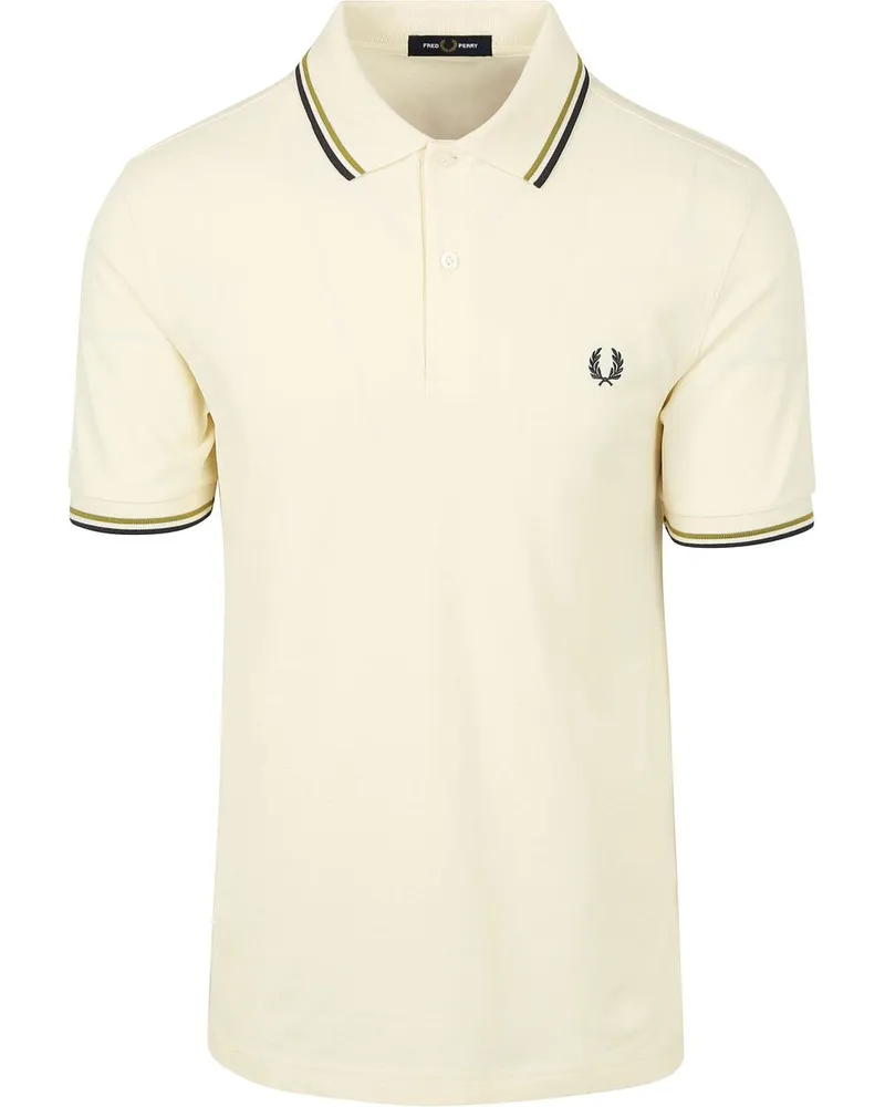 Fred Perry Polo Twin Tipped M3600 Ecru 46A Wollweiß