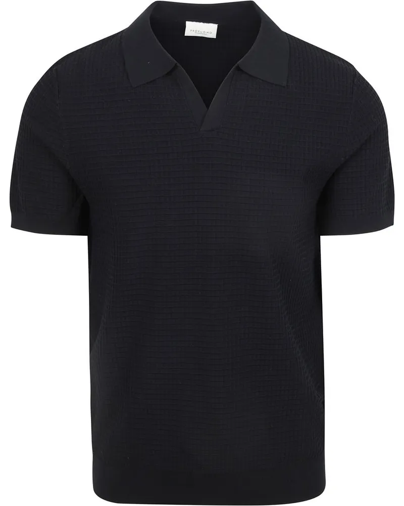Profuomo Poloshirt Riva Structure Navy Dunkelblau