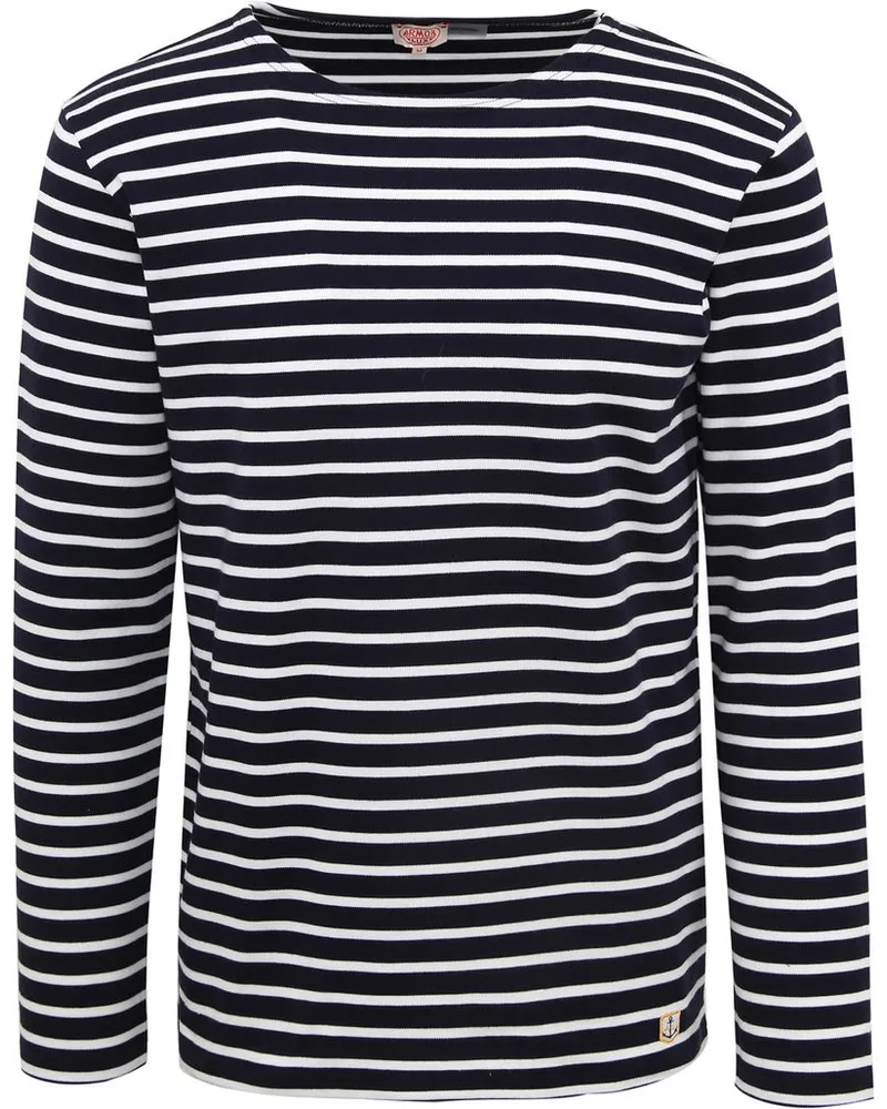 Armor-Lux Pullover Streifen Navy Dunkelblau