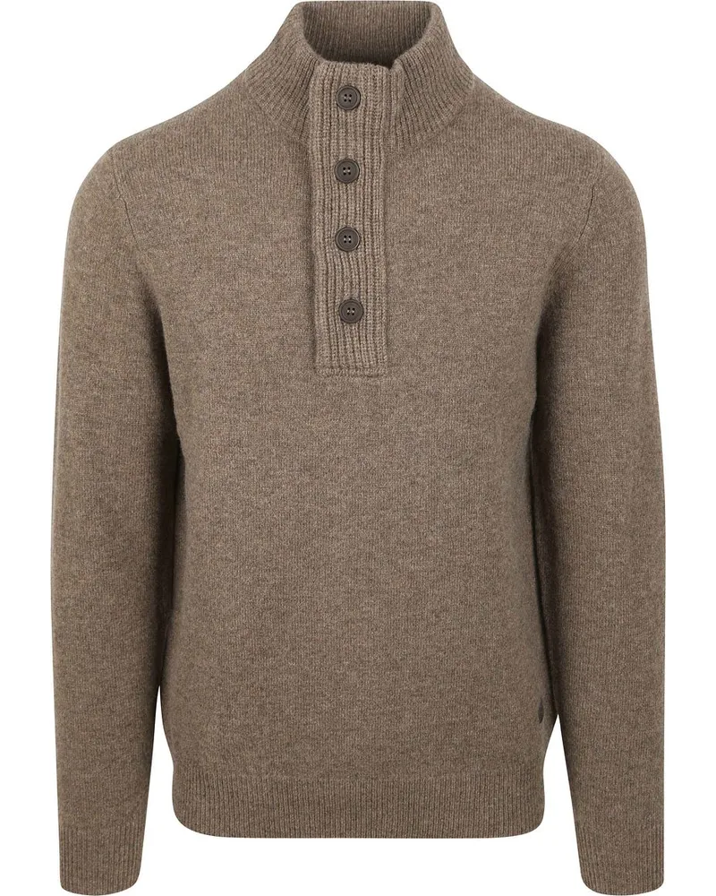 Barbour Mocker Pullover Wolle Taupe Taupe