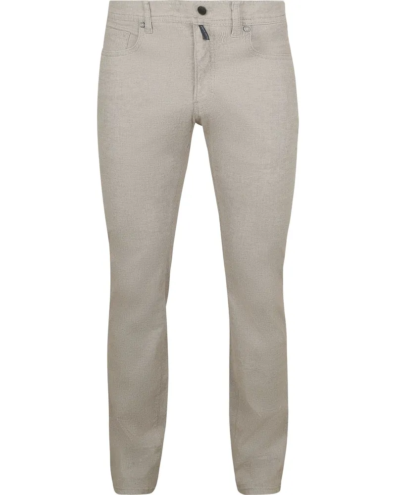 Pierre Cardin Trousers Lyon Tapered Druck Greige Beige