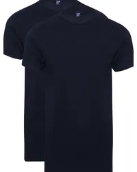 Alan Red Extra Lang T-Shirts Derby Navy (2-Pack Blau