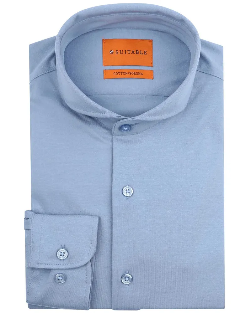 Suitable Sorona Hemd Mittelblau Blau
