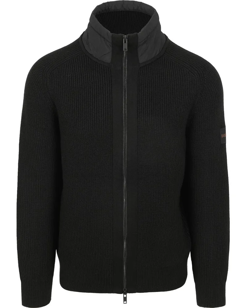 HUGO BOSS Kigloo Strickjacke Wool Blend Schwarz Schwarz