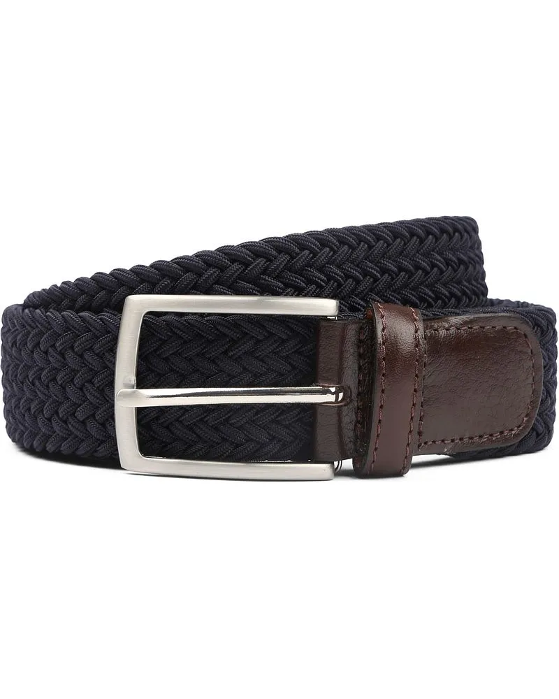 Profuomo Geflochtener Gürtel Navy Blau