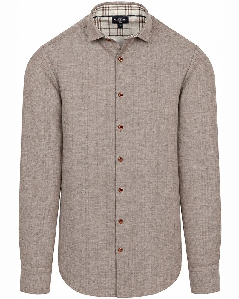 State of Art Hemd Herringbone Braun Taupe