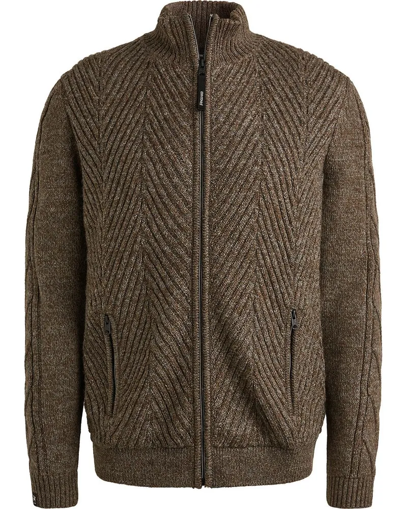 Vanguard Strickjacke Structure Wool Blend Braun Braun